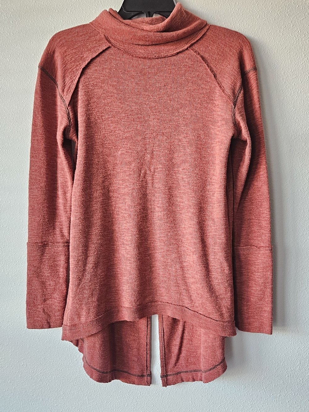 We The Free Cozy High-Low Mock Neck Pullover - Rust Size Petite/Small